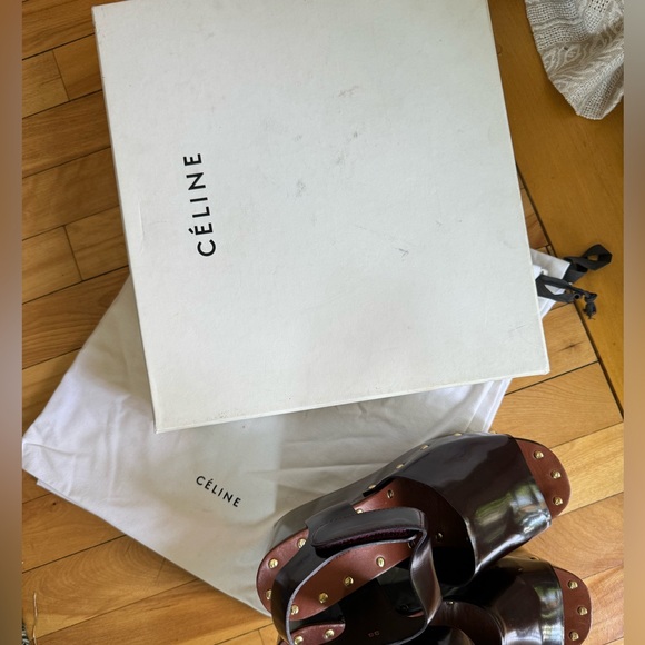 Céline Phoebe Philo Rare clogs platforms Spazzolato leather sandals 38 EU 8 - Picture 8 of 13